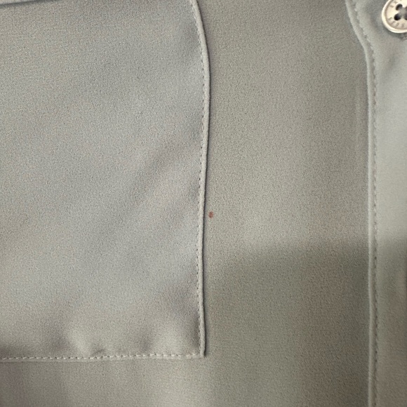 Express Light Blue Women's Button Down Polyester Shirt - Picture 3 of 6